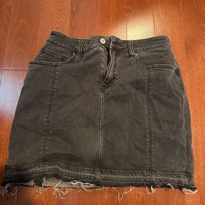 Gray/black denim skirt